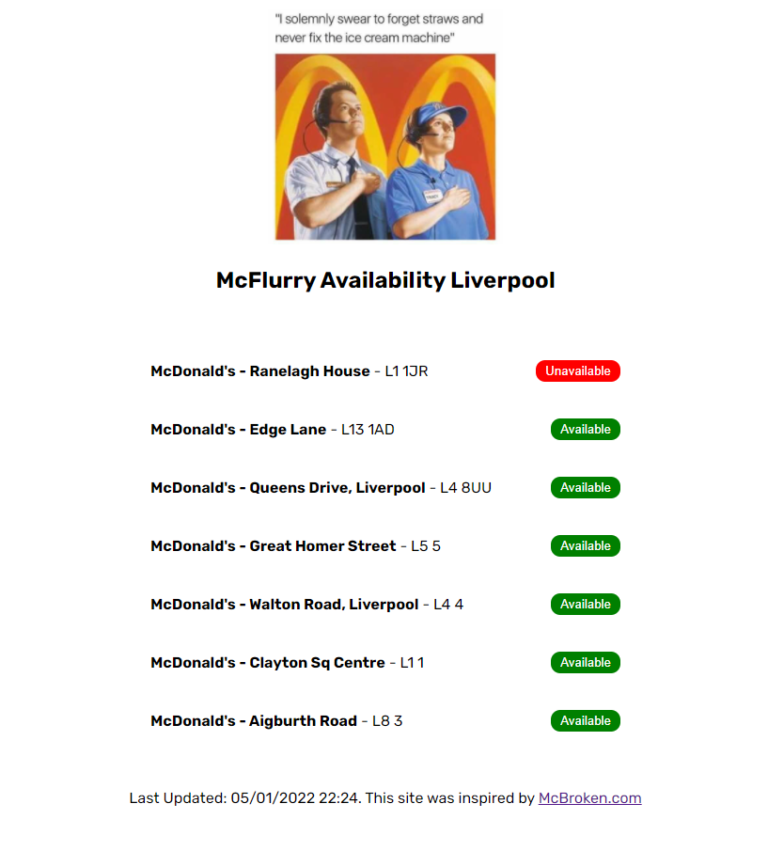 McFlurry Finder Results