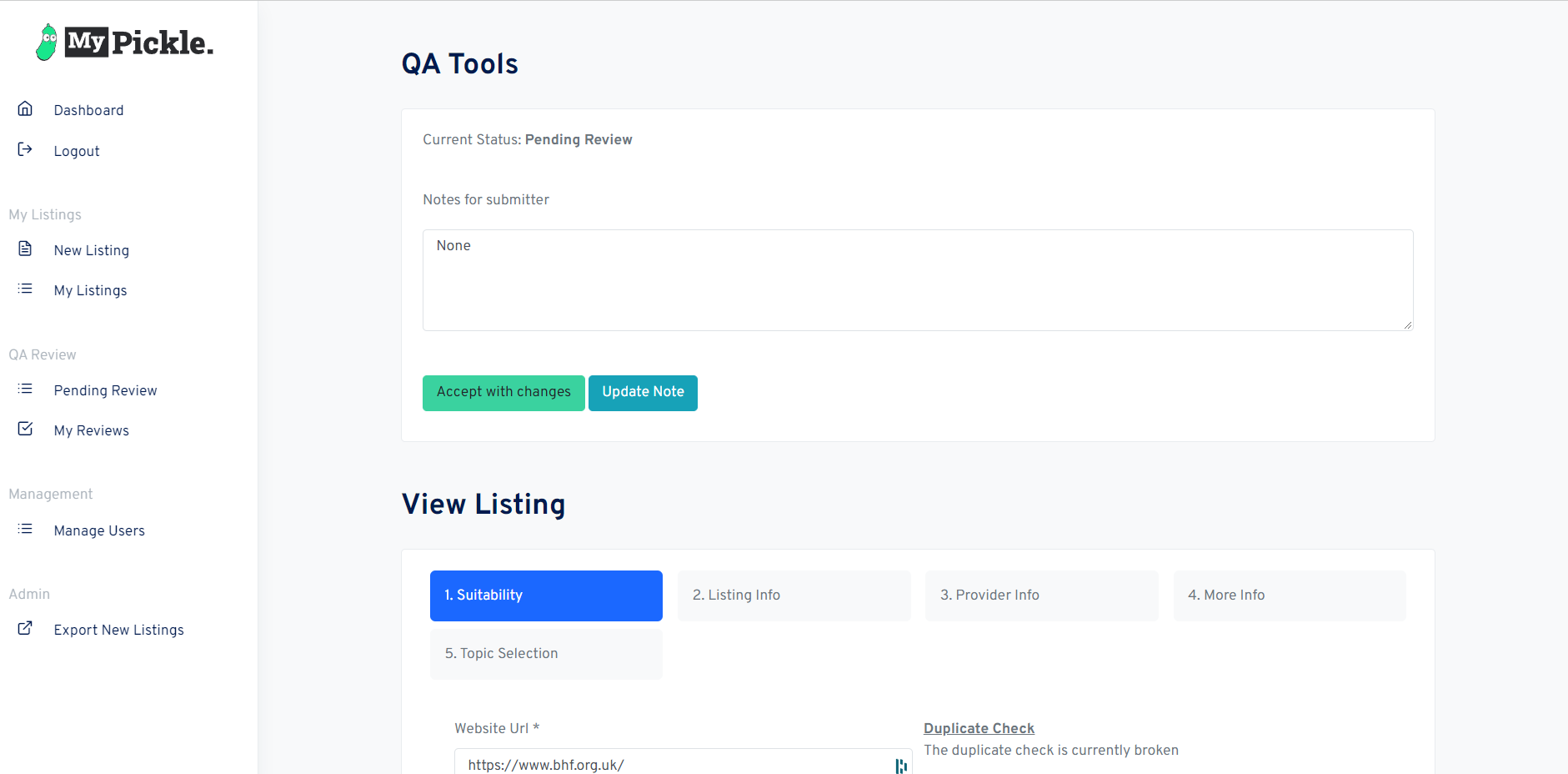 QA Review Interface
